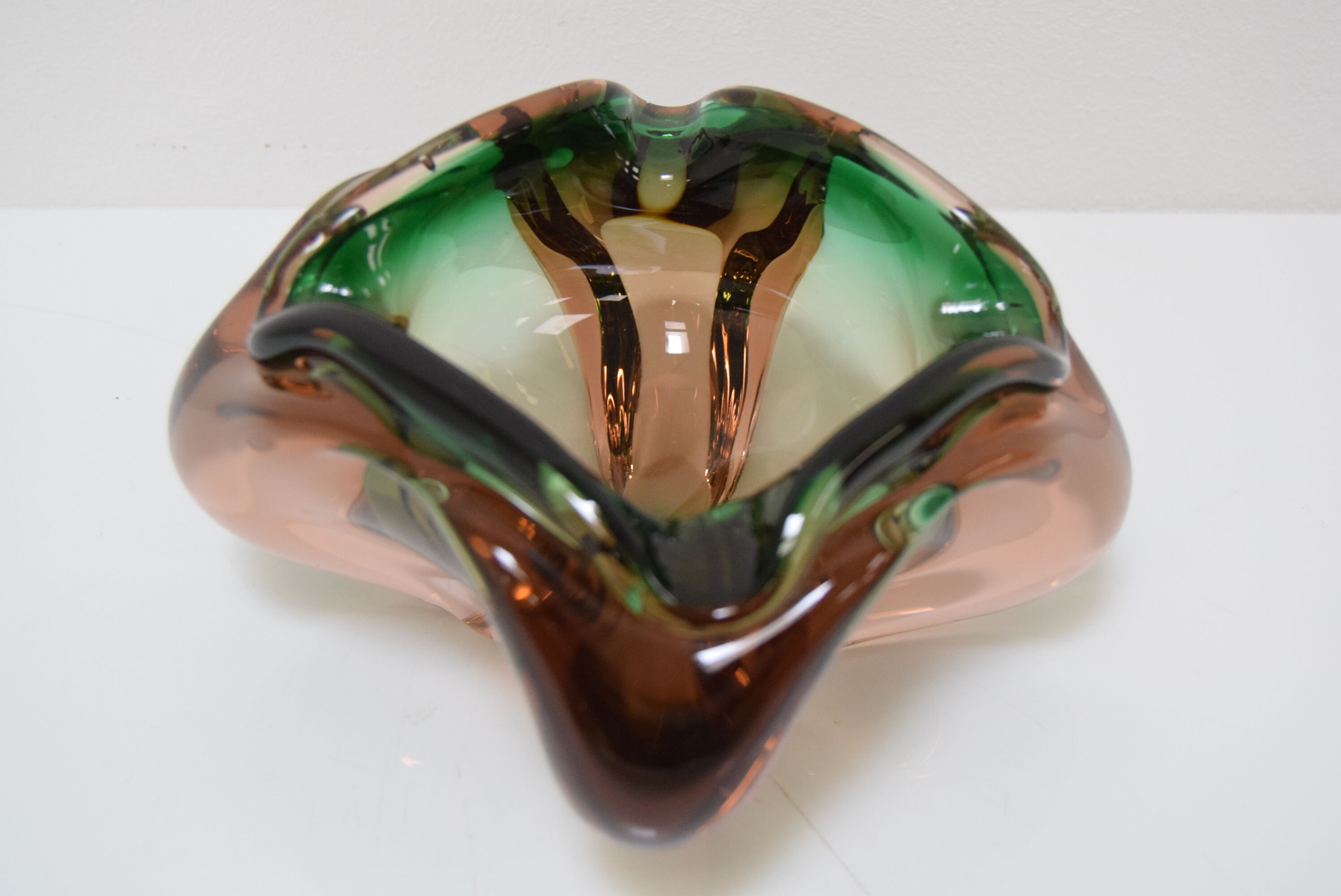 Mid-century Ashtray from Metallurgical Glass,by Glasswork Novy Bor,1960's.