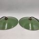 Pair of enamelled metal pendant lights