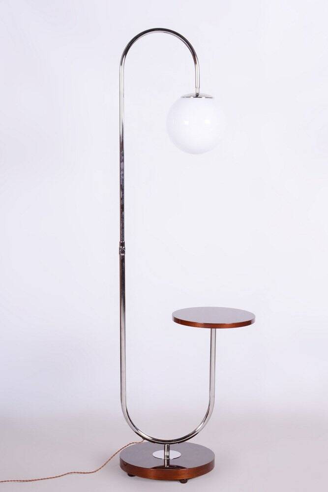 Art Deco Floor Lamp in Chrome attributed to Jindřich Halabala for Up Závody, Czechia, 1930s