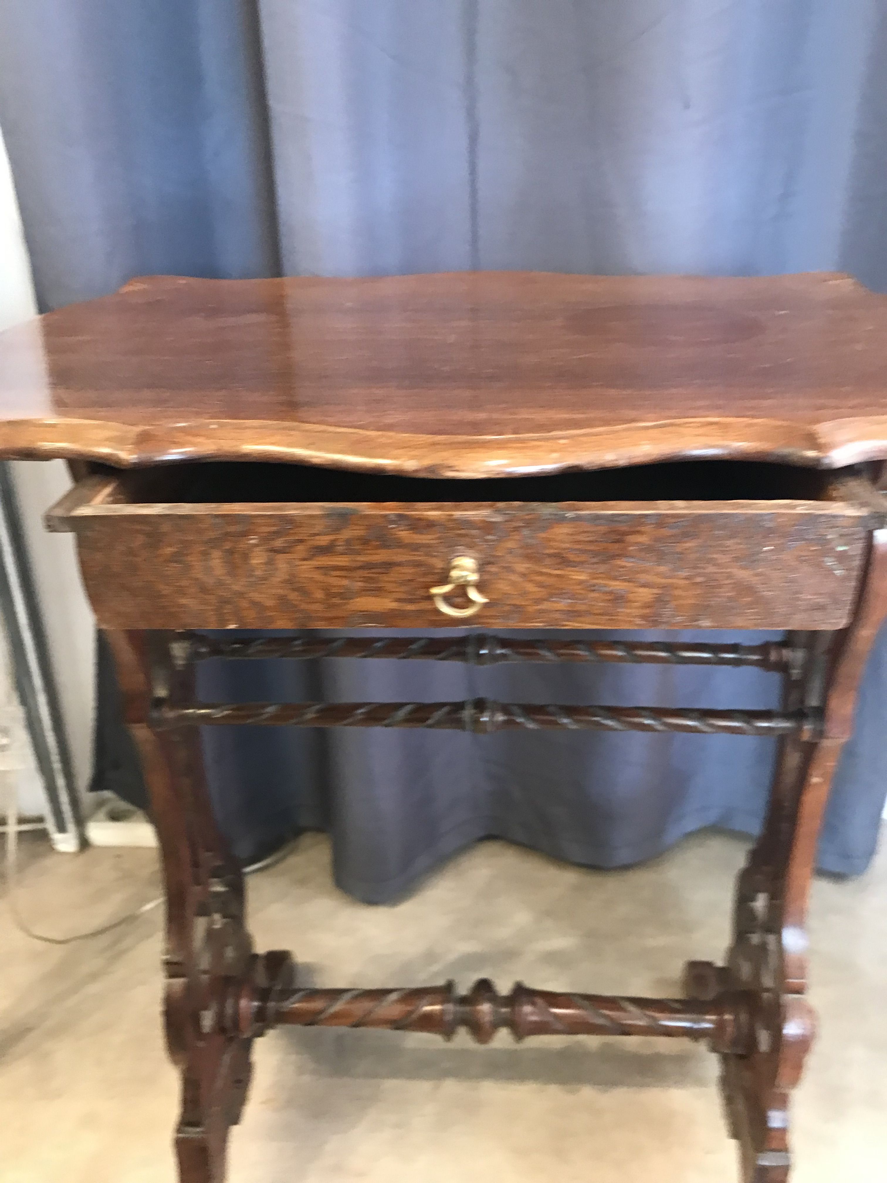 Art nouveau mahogany table with cut-out top