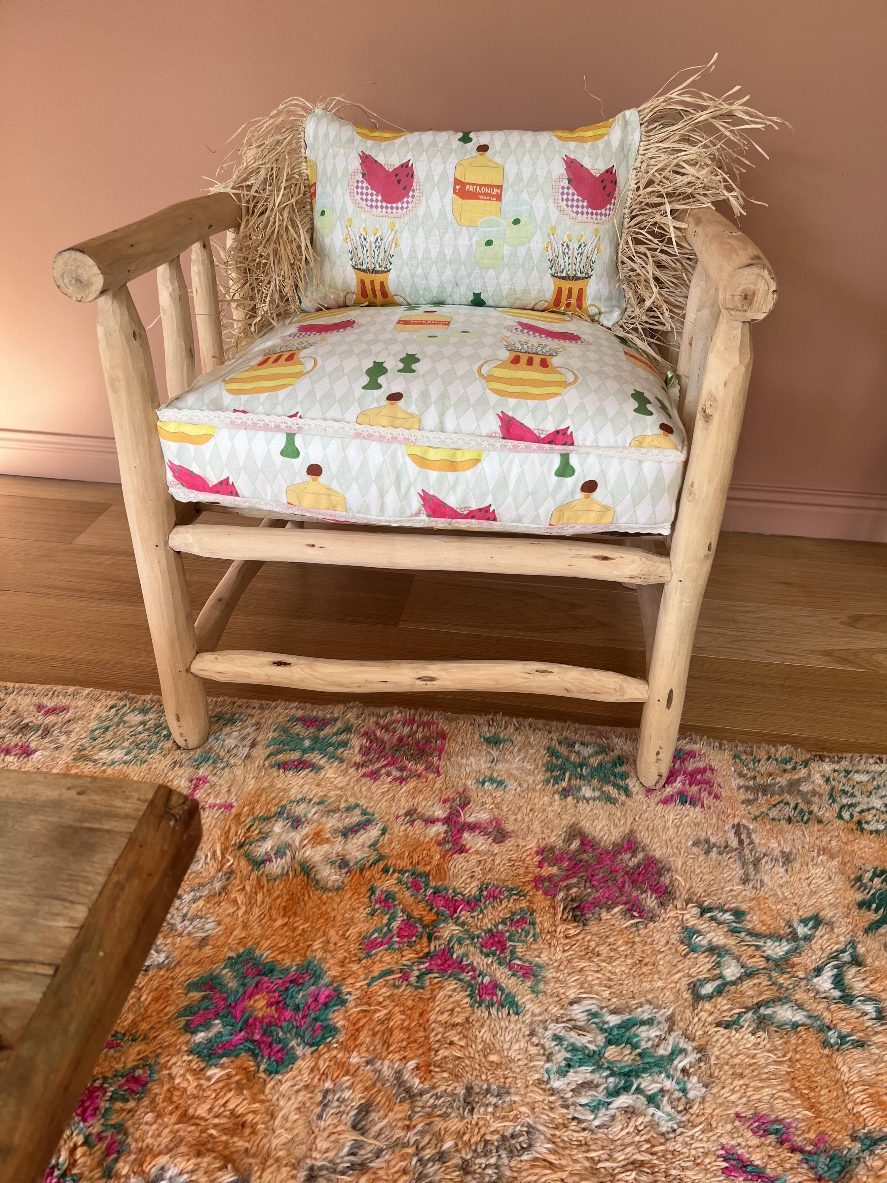 Fauteuil 50's en Kilim