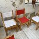 Set of 4 80s colored pine chairs
