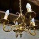 French vintage 4 branch bronze birdcage chandelier 5 arm ceiling fixture light chandelier FAL mfg