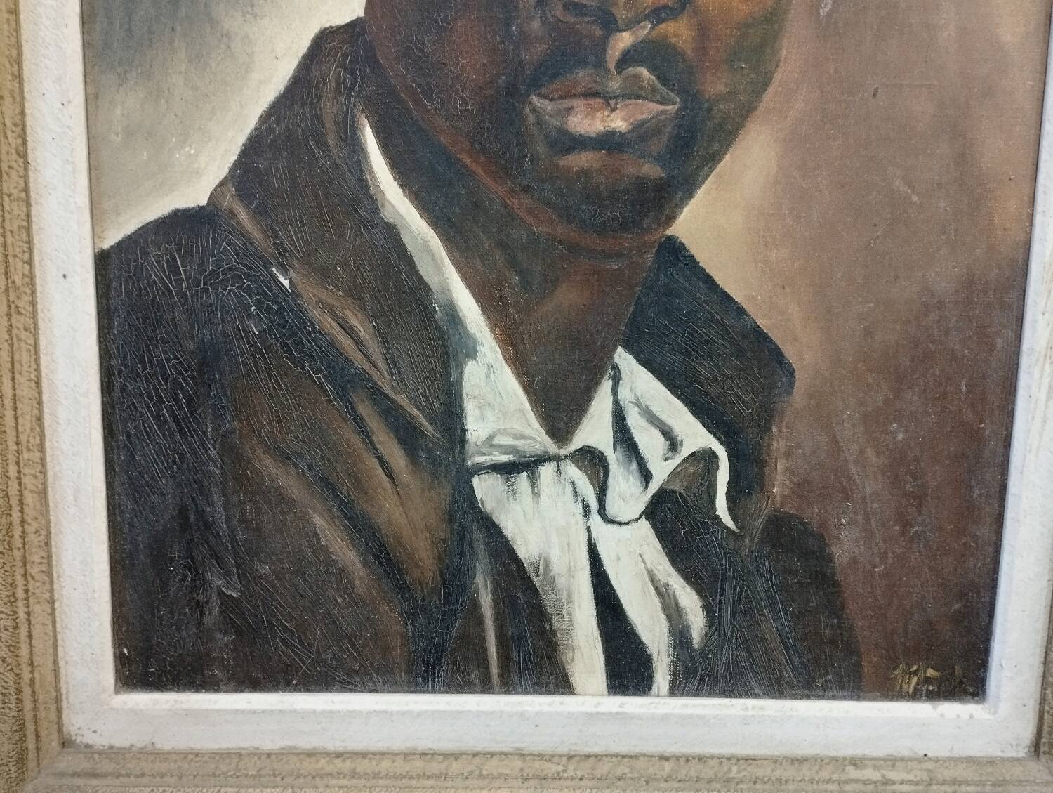 Painting portrait of man oil on canvas