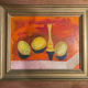 Oil on canvas modern still life signed