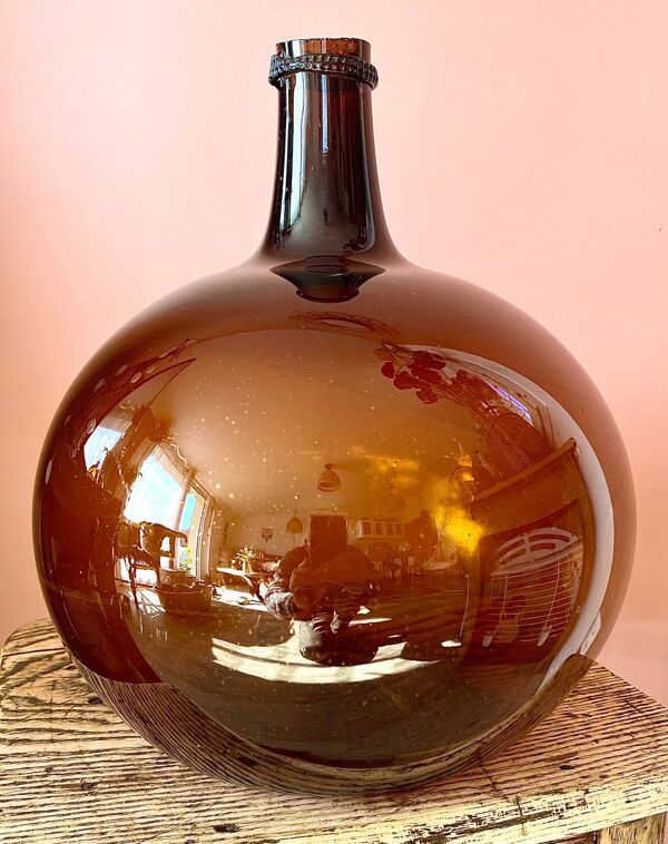 Dame-jeanne ancienne ambrée 4-5L