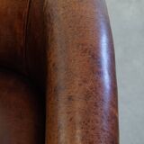 Club chair made of sheepskin leather