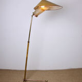 Italian floor lamp in brass was conical adjustable in inclination and height 1950