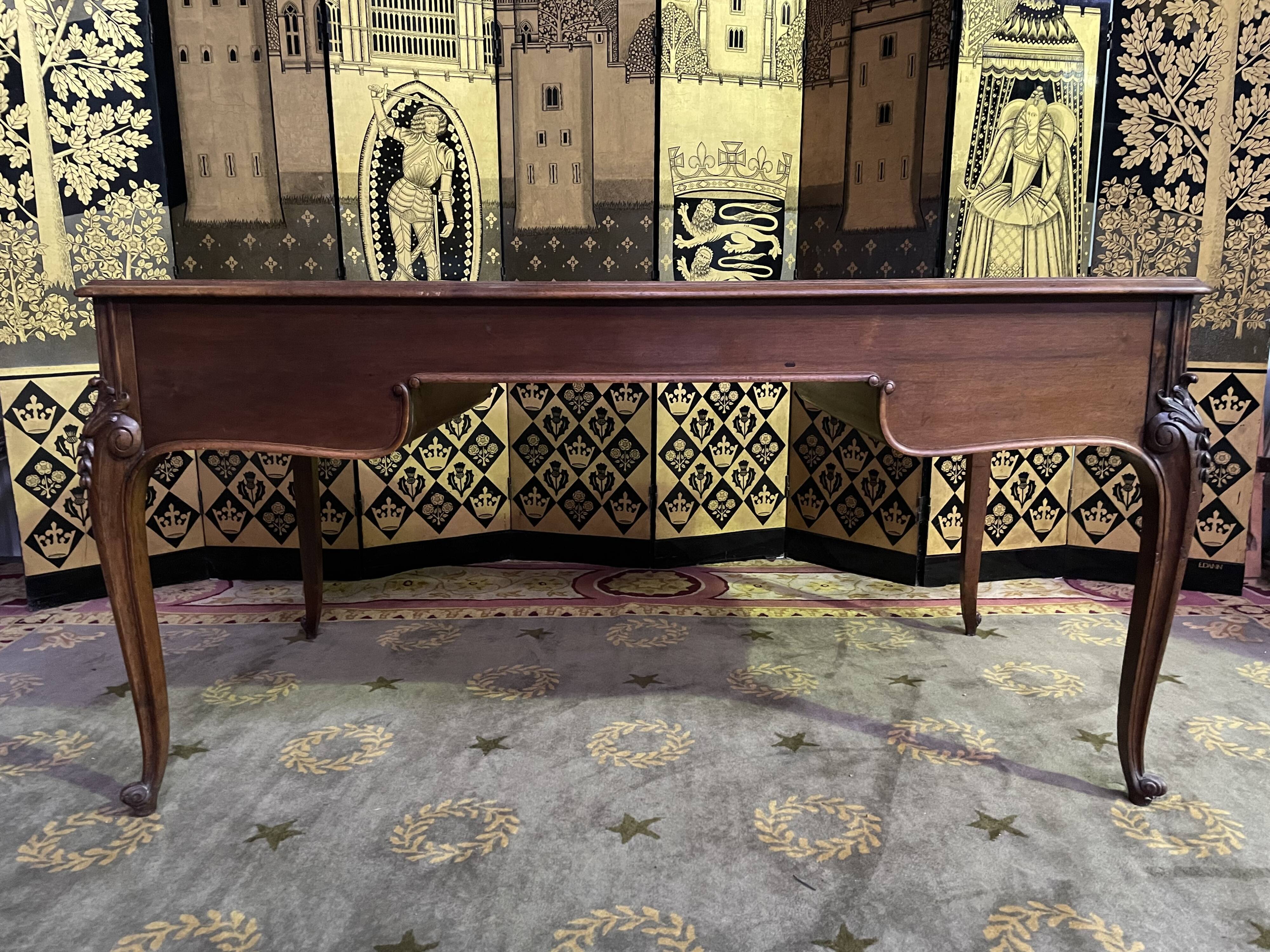 Louis XV walnut style flat desk