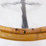 Table d'appoint milieu du siècle en bambou, métal et verre - Pays-Bas années 1960