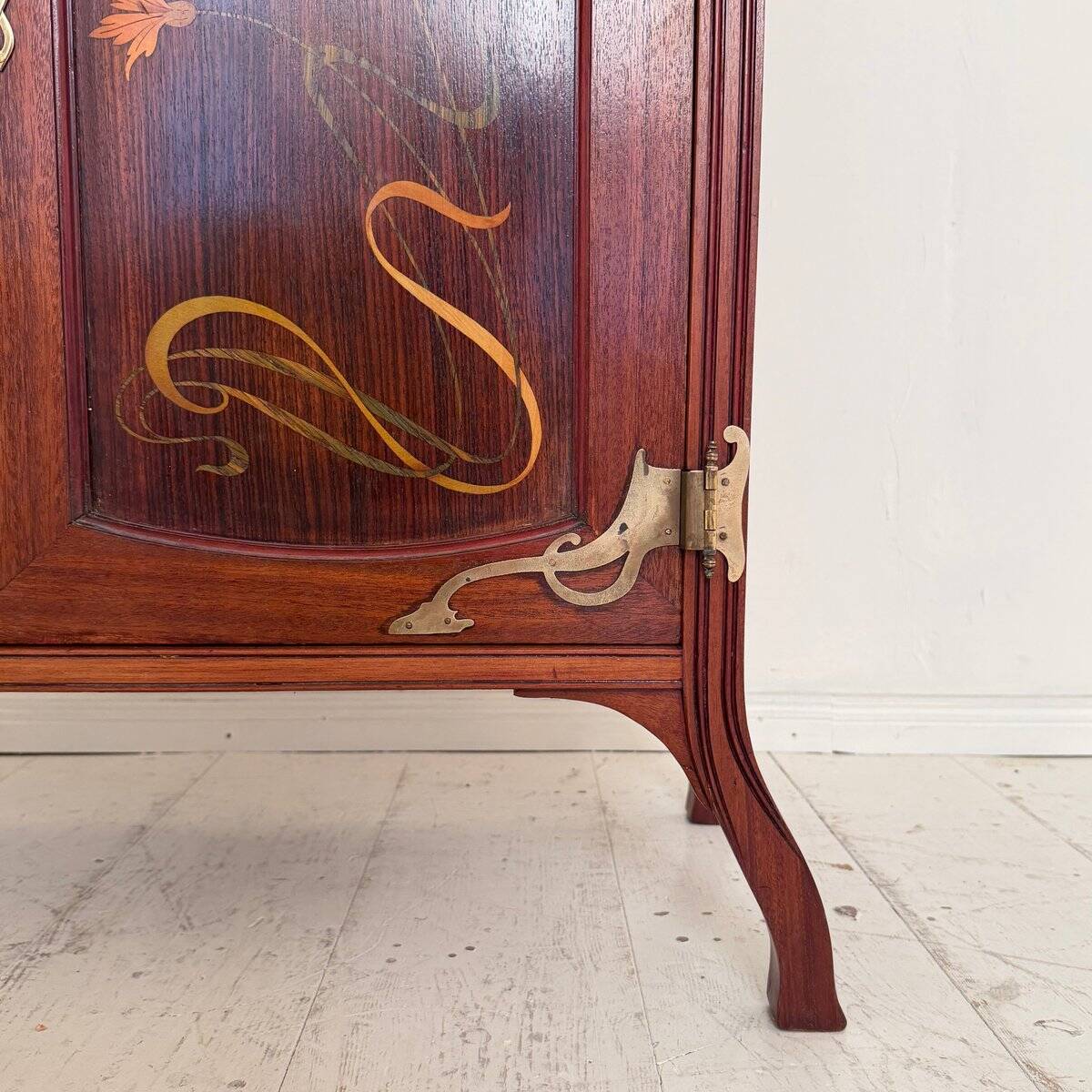 Art Nouveau Vertico Dresser with Flower Marquetry, France, 1905