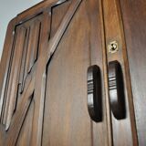 Unique wooden wardrobe and/or hall cupboard in Art Nouveau style, 1930.