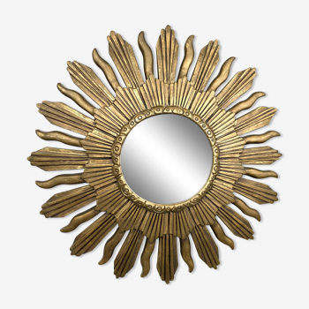 Miroir vintage doré sunburst