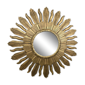 Miroir vintage doré sunburst