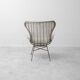 Vintage lounge armchair in rattan and metal, 1960s modernist design