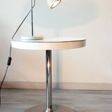 Desk lamp from the 70s and 80s, chrome and white lacquered metal