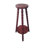 Scandinavian plant holder in solid wood turned from the 60s and 70s