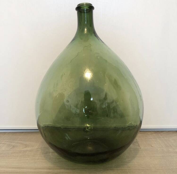 Dame Jeanne vintage green drop