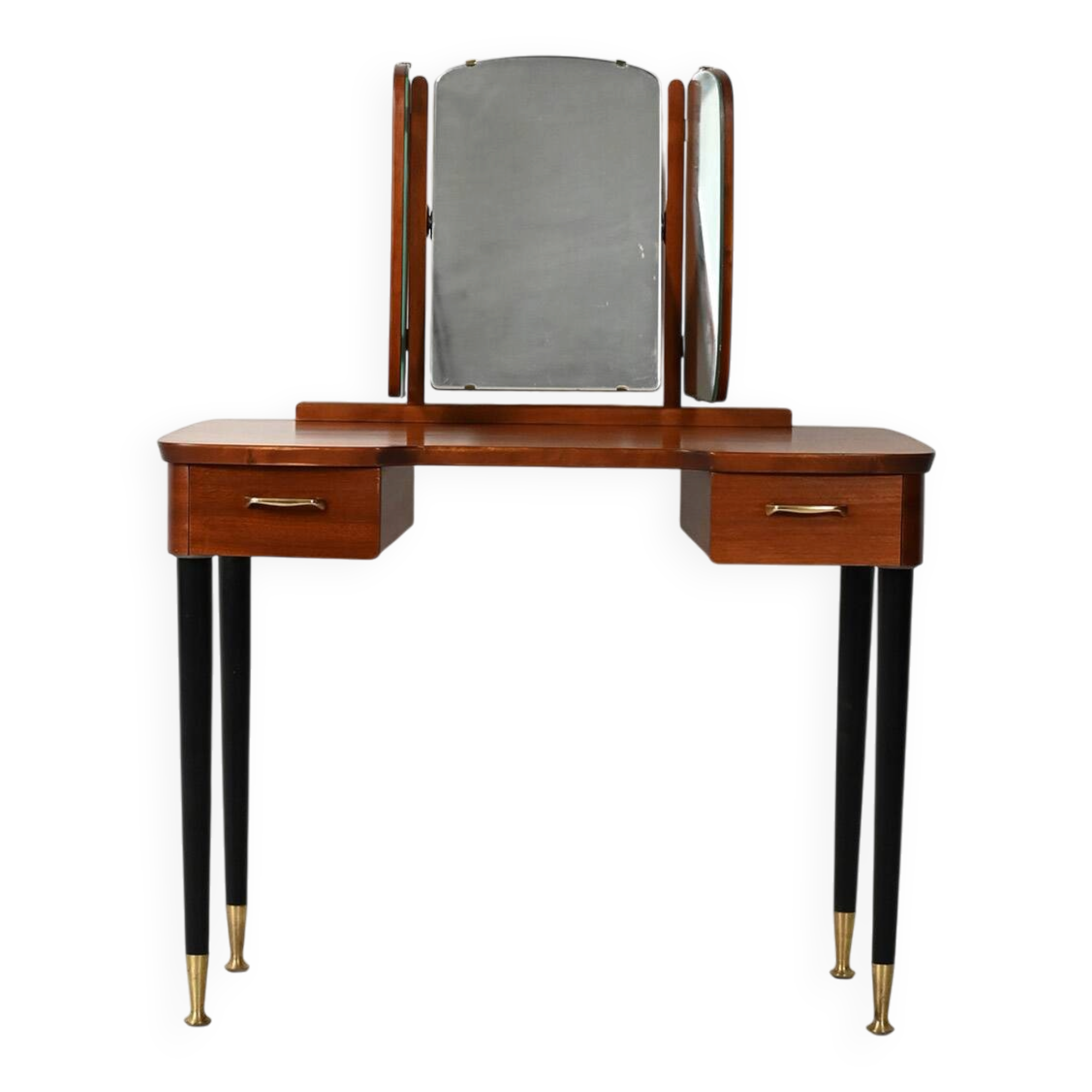 Scandinavian dressing table with triple mirror, 1950s–60s