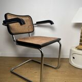 Fauteuil noir CESCA B64 en cannage d’après Marcel Breuer Made In Italy