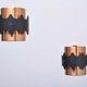 Set of two mid-century copper-colored German pendant lamps