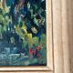 Original Swedish Oil on Panel "Houses in the Trees" Signed & Framed