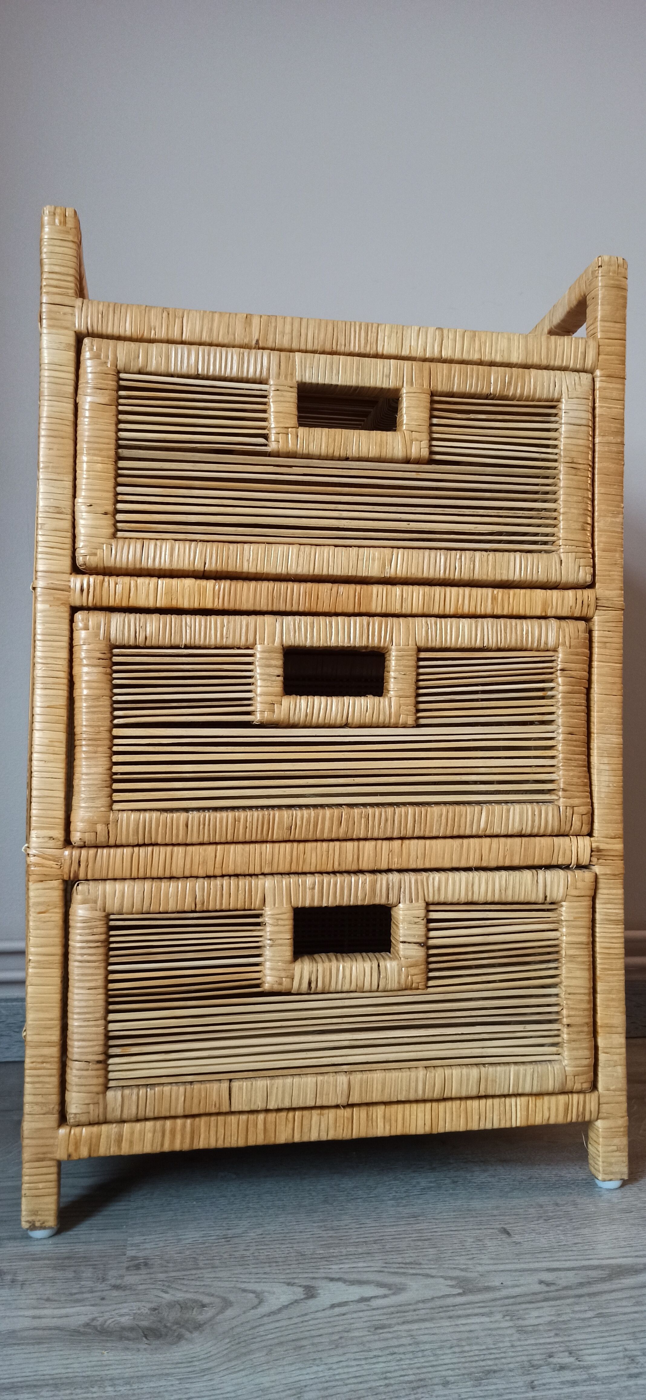 Extra cabinet 3 wicker rattan drawers