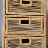 Extra cabinet 3 wicker rattan drawers