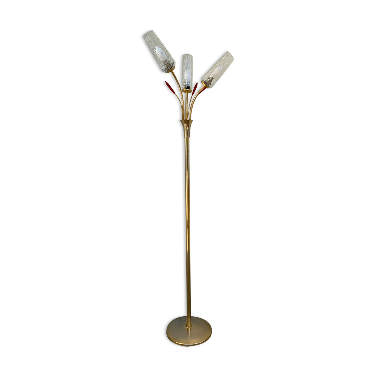 Vintage brass floor lamp with 3 lights, 1960s