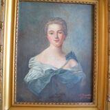 Portrait of Madame de Pompadour as Diana after Nattier painting HST