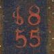 Antique navy blue bridal trunk (1855)