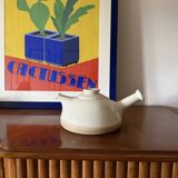 Mid-century Modern cream gres teapot, Franco Bucci Italy ca. 1970