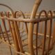 Berceau en rotin osier vintage design scandinave rétro lit de poupée jouet ancien