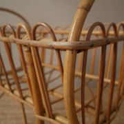 Wicker rattan cradle vintage Scandinavian design retro old toy doll bed