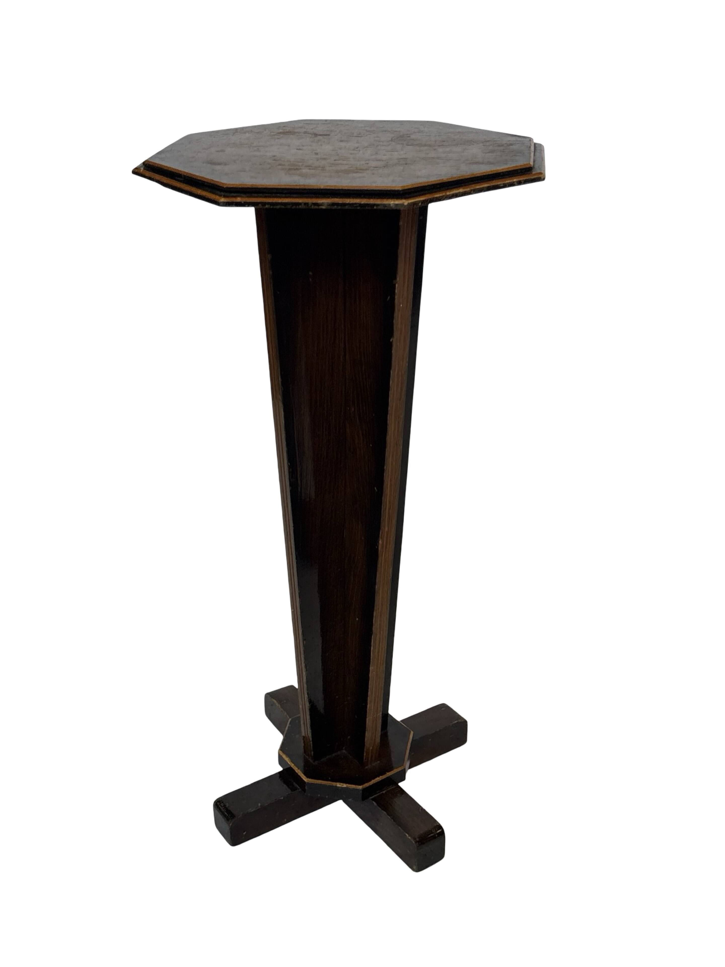 Art Deco side table plant table set of two design oak