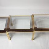 Three trundle tables gilded brass and silver 60s