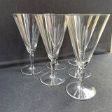 Verres à pied conique (6) - art nouveau - cristal soufflé léger uni