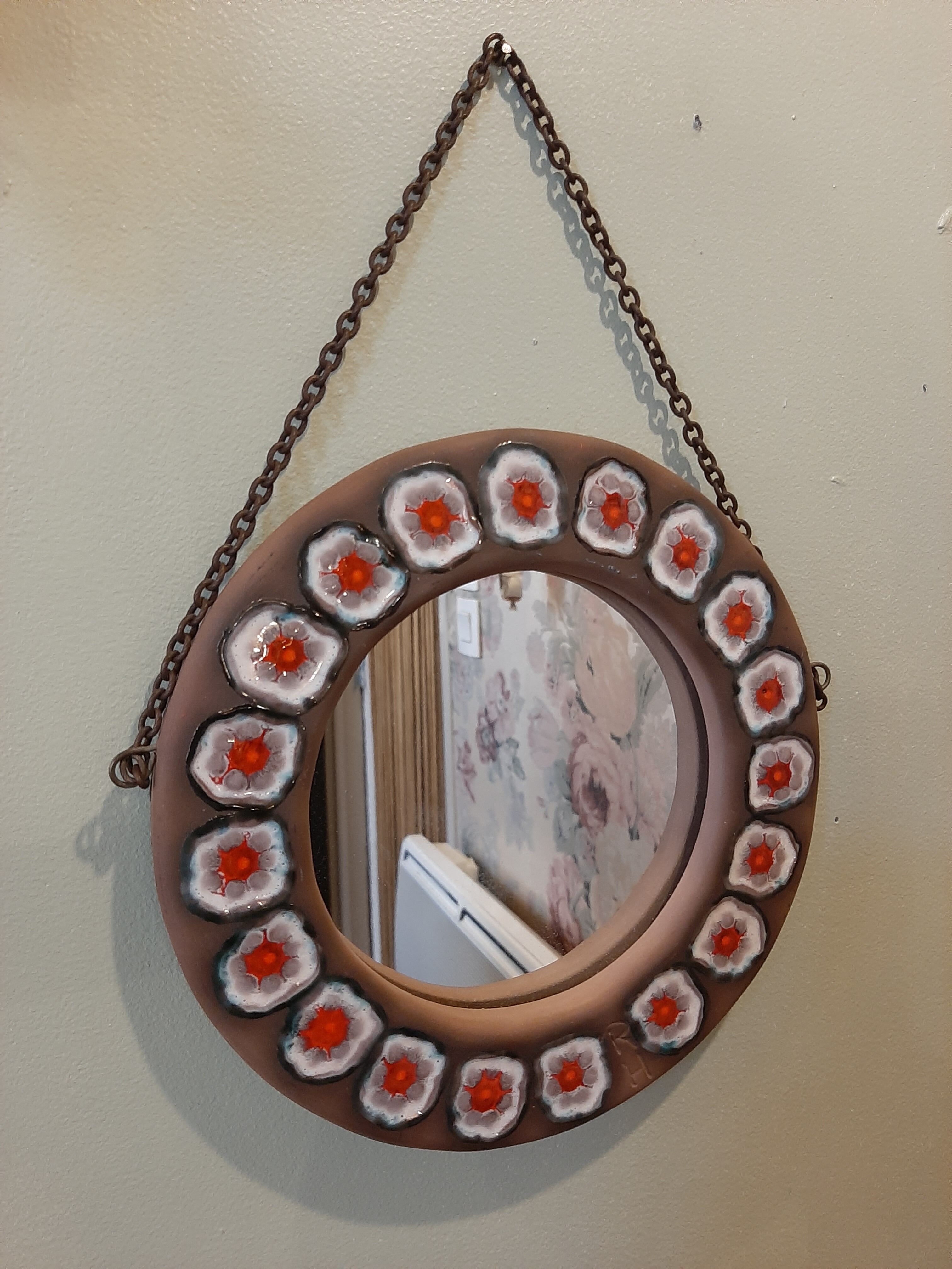 Ceramic round mirror - 21cm