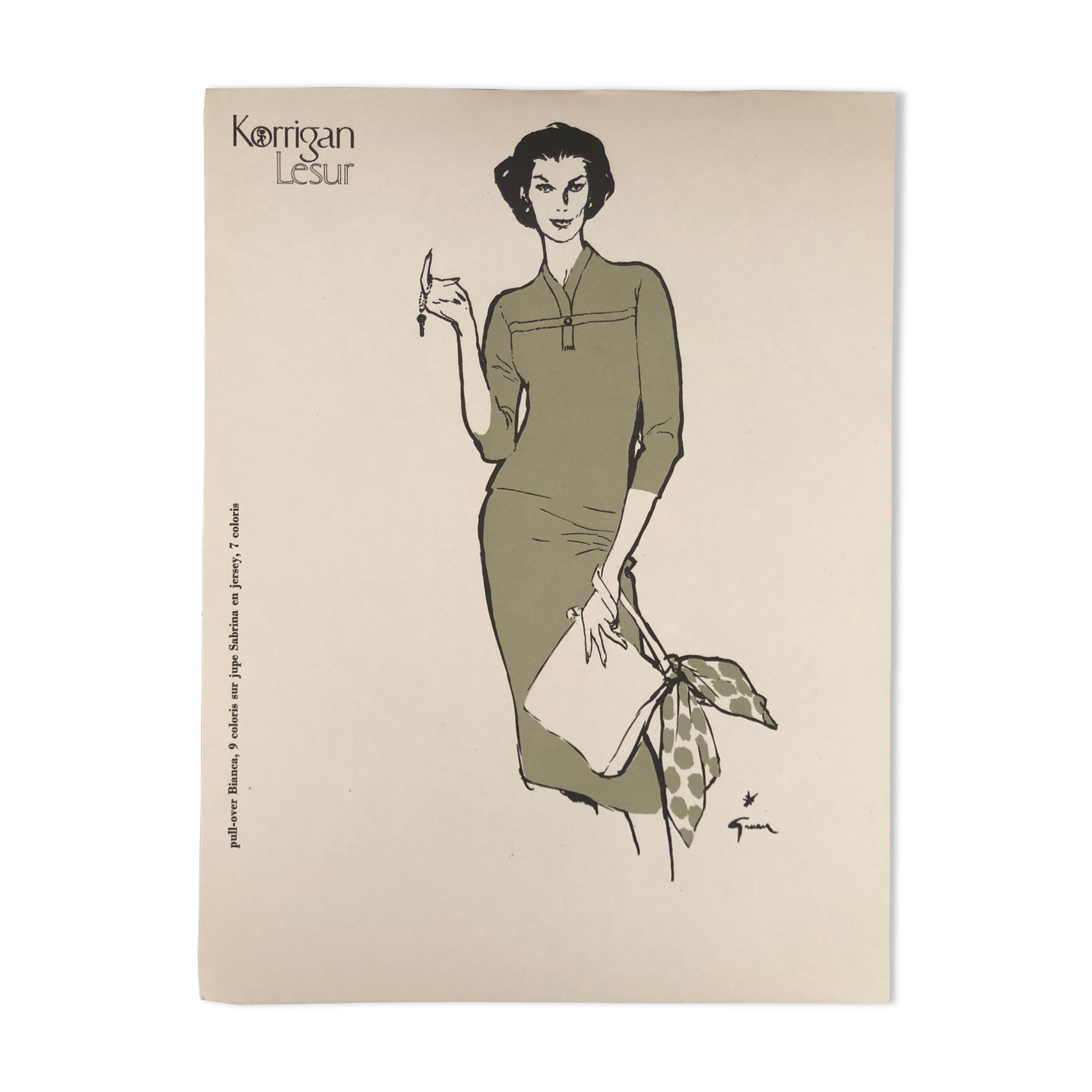 Fashion illustration 1957 by René Gruau
