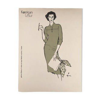 Fashion illustration 1957 by René Gruau