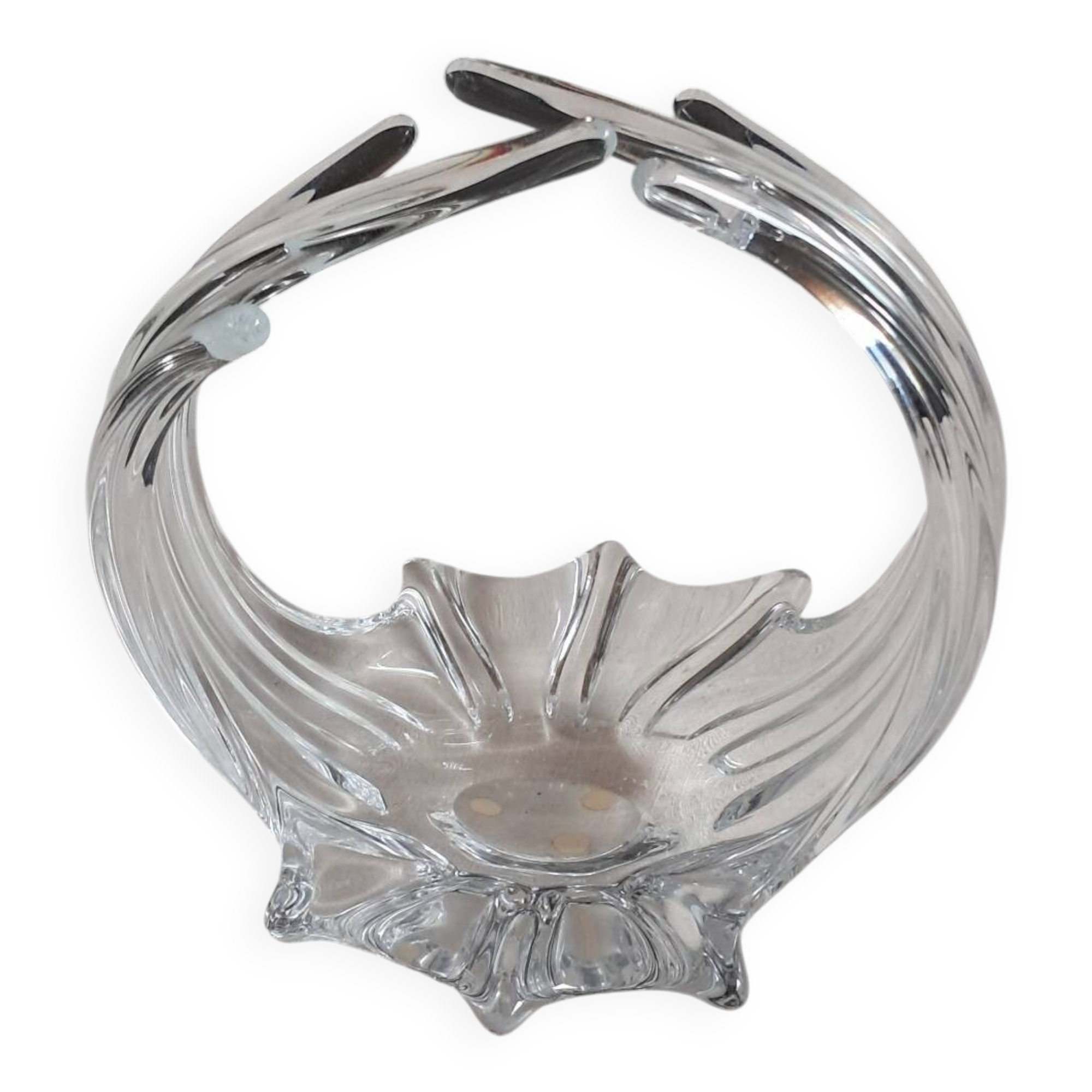 Art Deco crystal basket