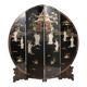 Chinese export black lacquer and mother-of-pearl folding screen, mid-20th century