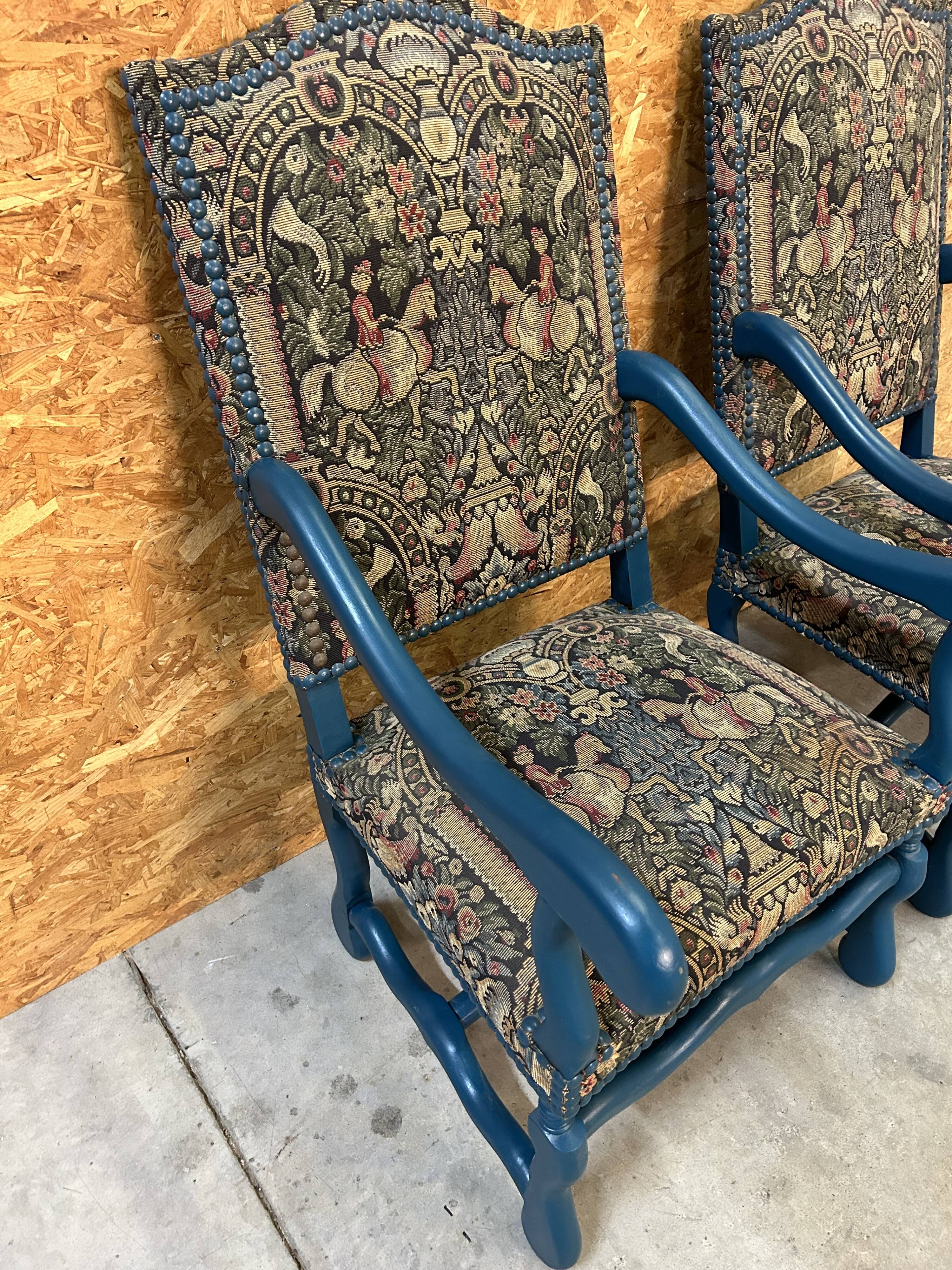 Pair of vintage original tapestry armchairs