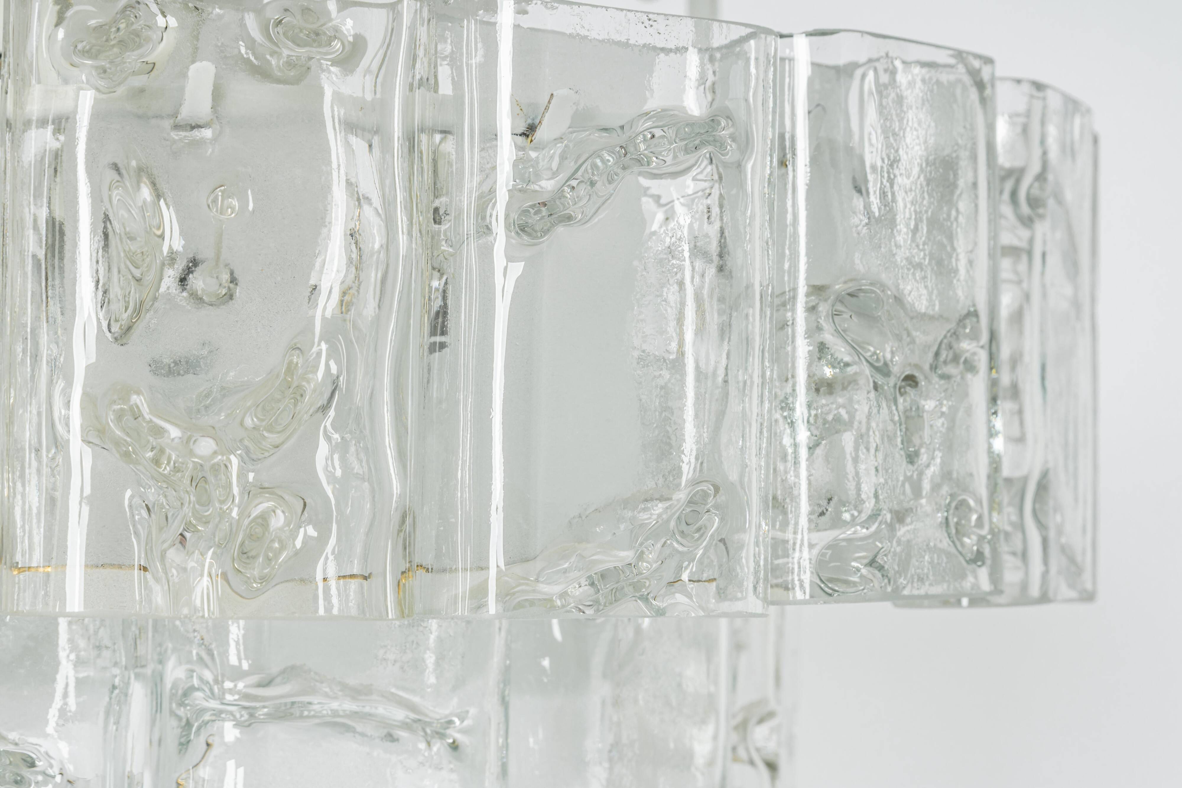 Glass tube chandelier from Murano by Doria, Germany, 1960s.