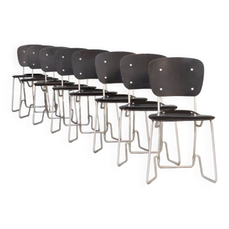 50s Armin Wirth ‘aluflex’ folding chair for Ph. Zieringer KG set/8