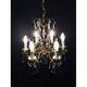 Cage chandelier 6 lights in bronze and crystal