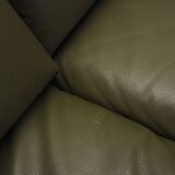 Canapé danois en cuir vert, années 1970