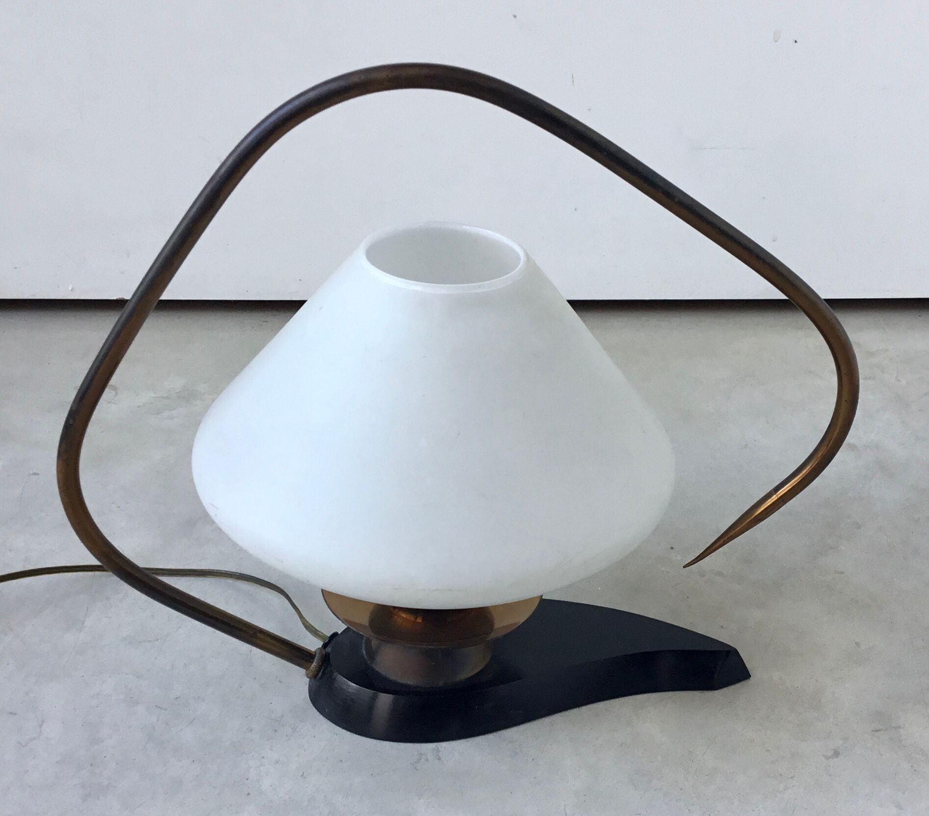 1950s opaline table lamp