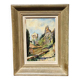 Antique 19th Century Landscape Church Steeple Oil Painting