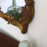 Miroir coquillage doré ancien